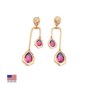 18k Gold-Plated Earrings-Aretes Pendientes largos